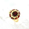 2023 Новый дизайн, кольцо с натуральным красным гранатом, настоящие драгоценные камни, изысканные ювелирные изделия, серебро 925 пробы для женщин, вечерние, повседневная одежда, Bolai