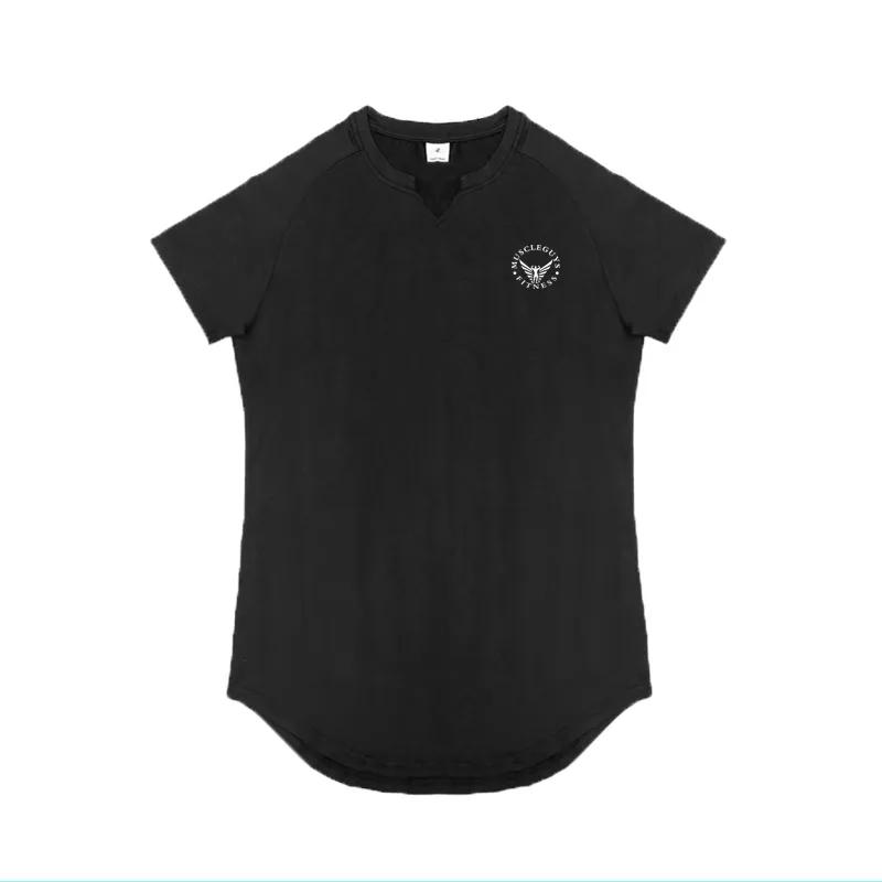 Muscleguys Компрессионная быстросохнущая футболка мужская для фитнеса, облегающая, для бега, с коротким рукавом, топы, мужская одежда для бодибилдинга и тренировок.