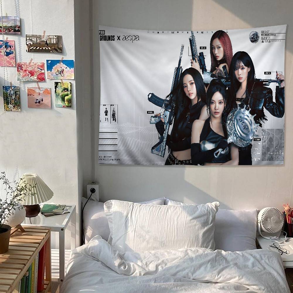 Korean Kpop Group AAespas Printed Large Wall Tapestry Art Science Fiction Room Home Decor Decor Blanket