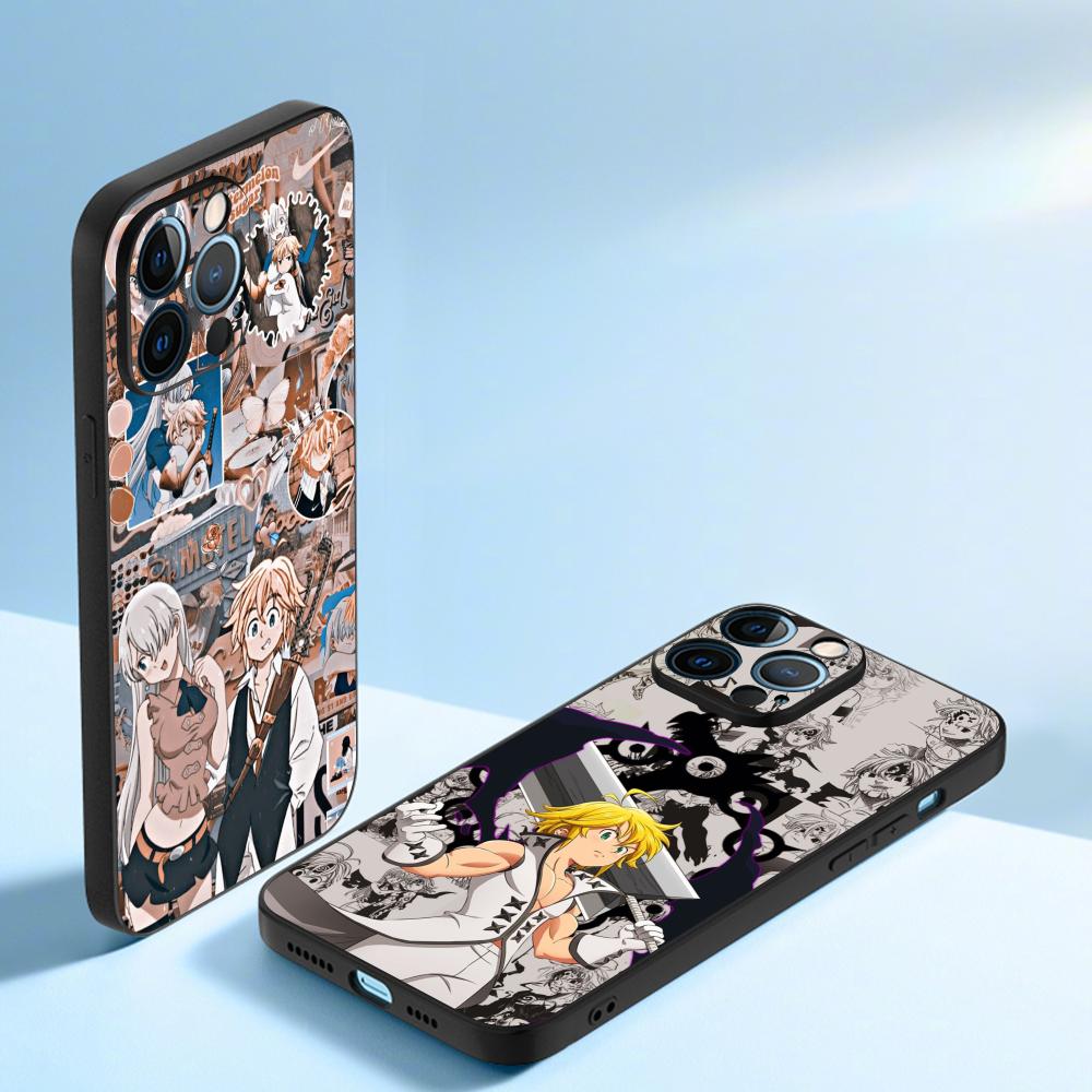 Постер Мелиодас Семь смертных грехов Чехол для телефона Для iPhone 17 16 16e 15 14 13 12 Plus Mini Pro Max Мягкий черный Ударопрочный чехол