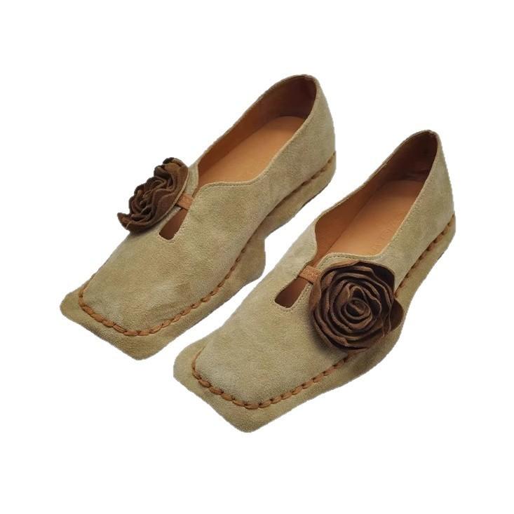 Vintage Floral Loafer With Pu Material For Casual Daily Wear Women