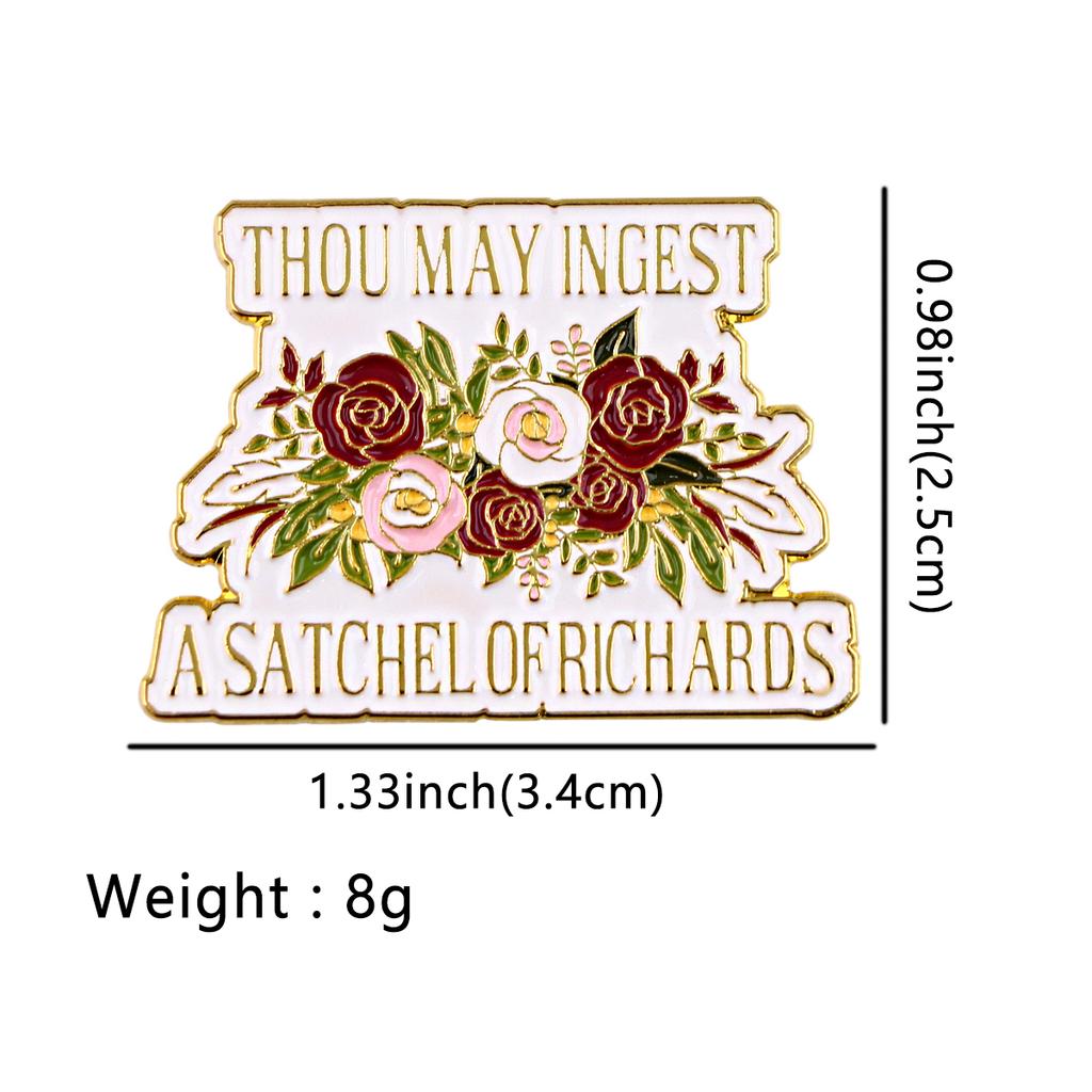 Flower Funny Quotatio Enamel Pin Movie Brooches Bag Lapel Pin Cartoon Holiday Backpack Decoration Jewelry Gift for  Friends