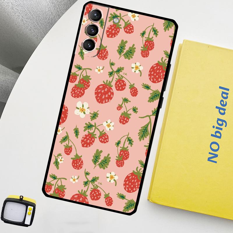 Чехол для телефона Клубника Для Samsung Galaxy S25 Ultra S21 S22 S23 S24 Ultra S9 S10 S20 Plus S25 FE