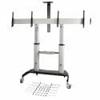 TV Stand Mobile 2 Screens Inch Display VESA Compatible Load Capacity 50 Kg Each With Shelves for AV Equipment Height Adjustable With Casters TV Stand