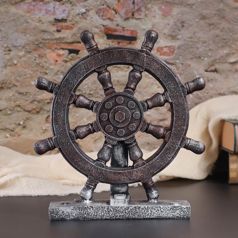 Винтажные смоляные украшения в виде корабельных якорей и штурвалов, художественное изделие для домашнего декора, бара или кофейни