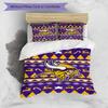 Minnesota Vikings Ugly Sweater Design Bed Bedding Set 1 Duvet Cover + 2 Pillowcases Soft Breathable Household Bed Linens