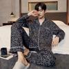 Мужская антибактериальная пижама класса А из чистого хлопка - новинка 2025 года, кардиган с длинными рукавами, повседневная домашняя одежда