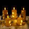 6 шт./комплект беспламенных светодиодных свечей с таймером 3D фитиль мерцающие беспламенные свечи для романтической атмосферы свадьбы и украшения дома