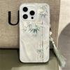 Милый бамбуковый перо пряжа зеленый новый чехол для телефона для iPhone 16 15 14 Pro Max 13 12 11 с подвеской крышка ударопрочный анти-падения Shell