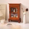 Retro Wooden Dust-Proof Storage Cabinet for Desktop, Cosmetics, and Lipstick Display