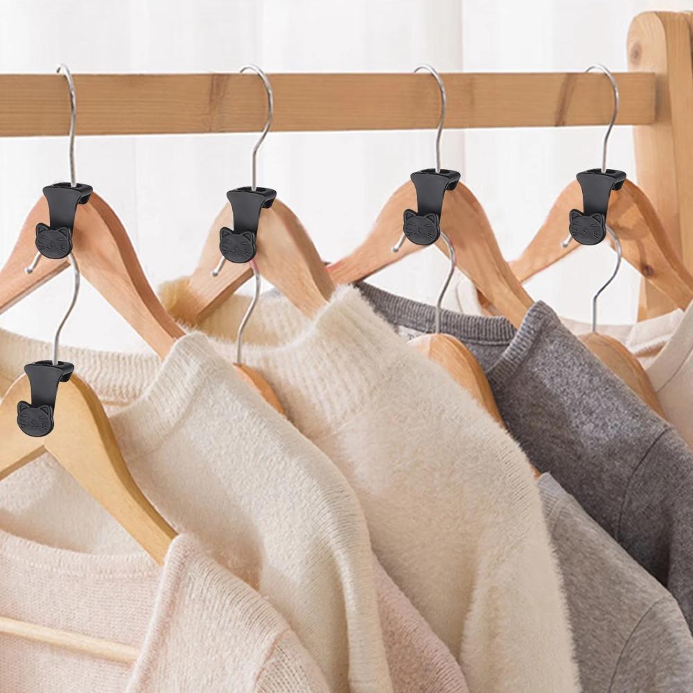 18PCS Space Triangles for Hangers, Clothes Hanger Organizer Bear Shaped Heavy Duty Cascading for Closet