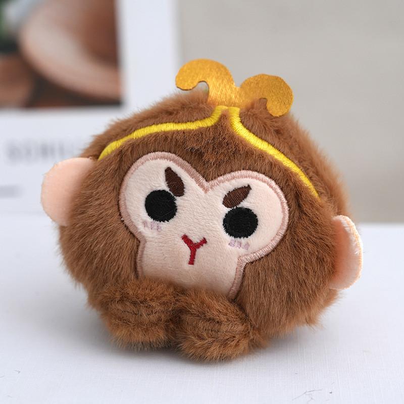 Charming Monkey Plush Toy Sun Wukong Keychain Adorable Decor Soft Pp Cotton Material