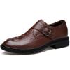 Мужские деловые туфли Monk Strap Slip on из натуральной кожи, повседневные туфли ручной работы для мужчин с пряжкой, большой размер 49