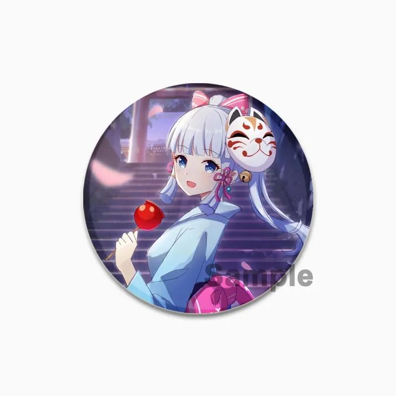 32/44/58 мм значок Камисато Аяка из мультфильма милые жестяные броши ручной работы креативные эмалевые булавки для одежды рюкзак подарочные ювелирные изделия аксессуары