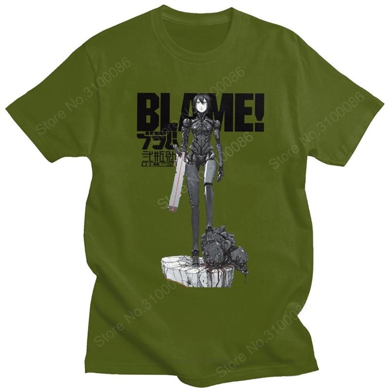 Blame 003 T Shirts Men's Cotton Hipster T-Shirt Sidonia Manga Heavy Industries Nihei Tsutomu Anime Tshirt Short Sleeve Tee Top