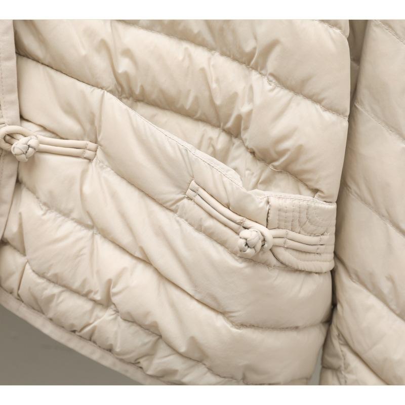 Осень и Зима Женская Ультралегкая Куртка из Белого Утиного Пуха Оверсайз Свободного Покроя Повседневная Короткая Куртка Пуховик Винтажные Женские Парки