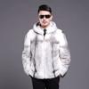 Men's Mink Fur Coat Mink Fur Grass Coat Whole Mink Hood Slim Fitting Fashion Zipper Short Jacket Casual