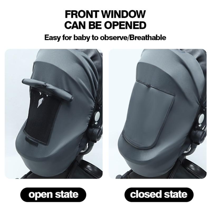 Чехол для защиты от солнца для детской коляски UPF50+ UV Чехол-солнцезащитный козырек для коляски Эластичный тянущийся Солнцезащитный зонт для прогулочной коляски Дождевик