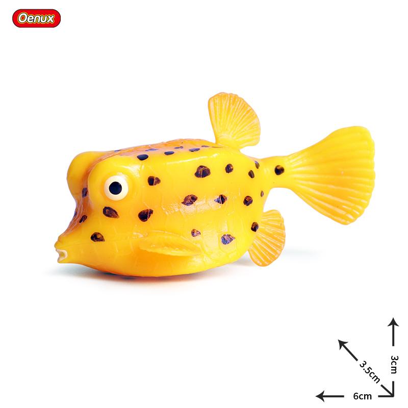 Oenux Модель Морские Животные Фигурки Экшн Океанские Рыбы Парусник Окунь Групер Лосось Фигурки для Аквариума ПВХ Обучающая Детская Игрушка