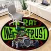1pc Psychedelic Rat Artwork Round Rug Flannel Fun Playful Design Living Room Bedroom Floor Mat Home Decoration Kids Room Carpet Y82845