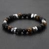 Volcanic Stone Beaded Bracelet Men Jewelry Black String Frosted Beads Personalized Trend of Men Women Accessories