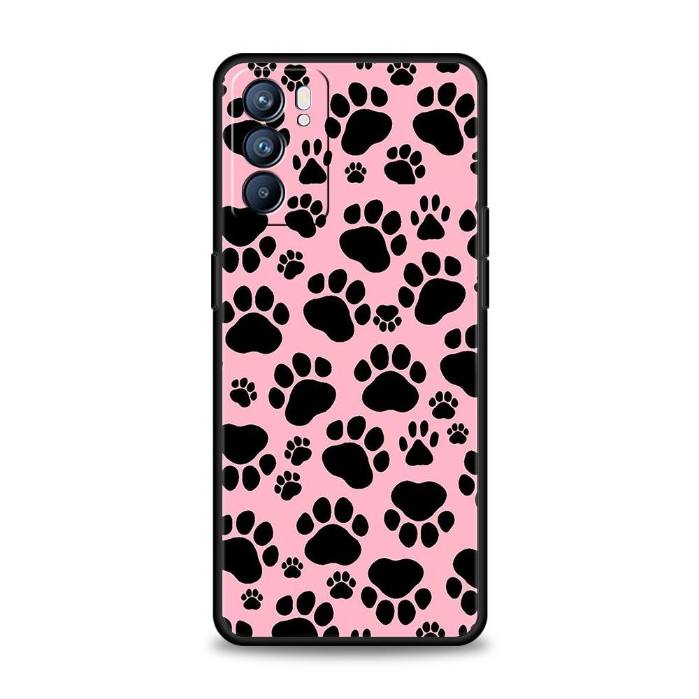 Чехол для телефона для Oppo Reno13 Reno12 Reno11 F Reno10 Pro A54 A53 A95 A76 A74 A57 A98 A80 A79 5G A78 4G Чехол Лапка Собаки