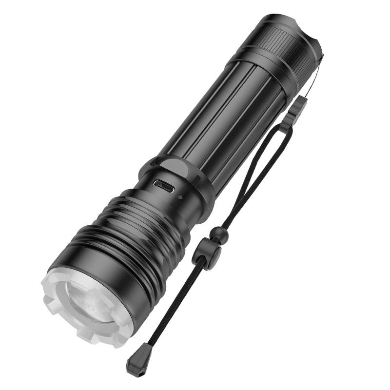 P50 Мощный фонарик, перезаряжаемый телескопический зум, мощный уличный водонепроницаемый светодиодный фонарик