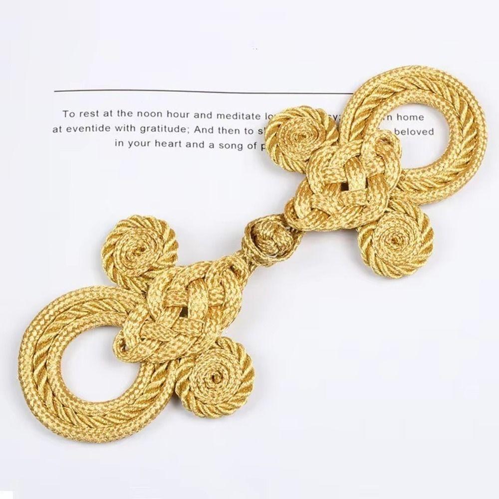 Golden Chinese Knot Buttons Flower Fastener Cheongsam Buttons Vintage Tang Suit Buttons DIY Craft