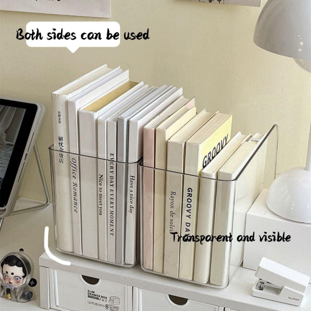 Acrylic Bookshelf U-shaped Book Organizer Simple Book Stand  Home Office