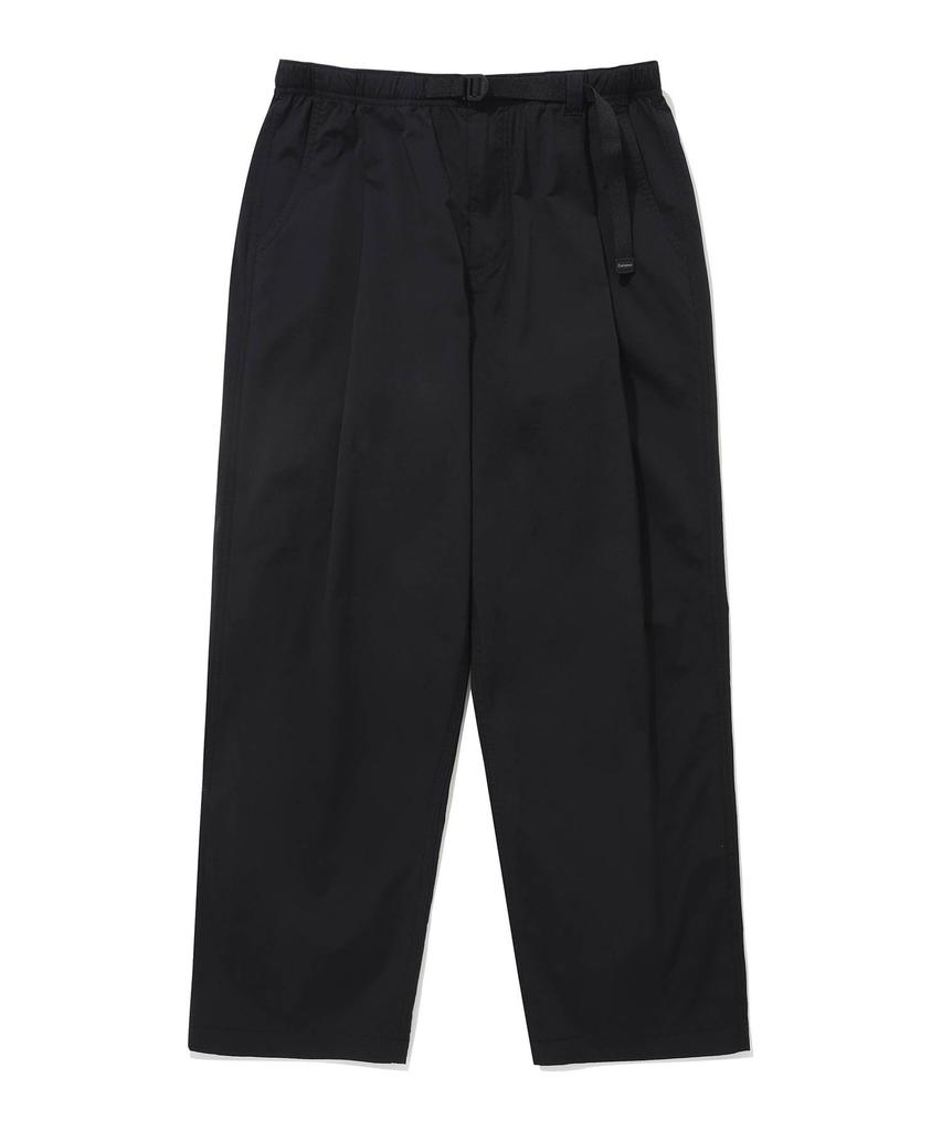 COVERNAT Woven Semi-Wide Buckle Pants Black