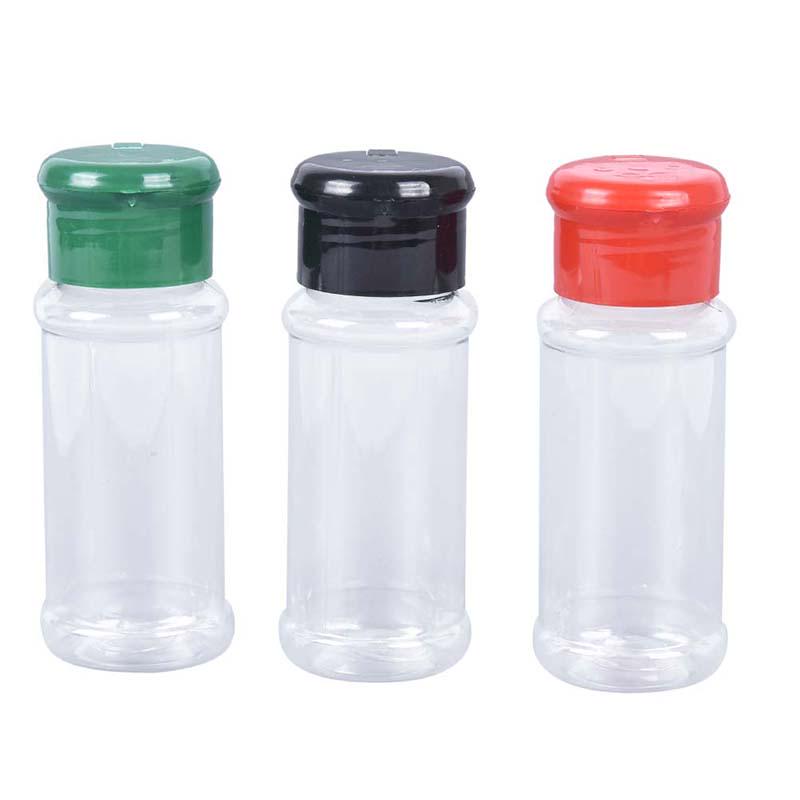 5Pc Plastic Spice Salt Pepper Shakers Seasoning Jar Bbq Condiment Vinegar Bottle