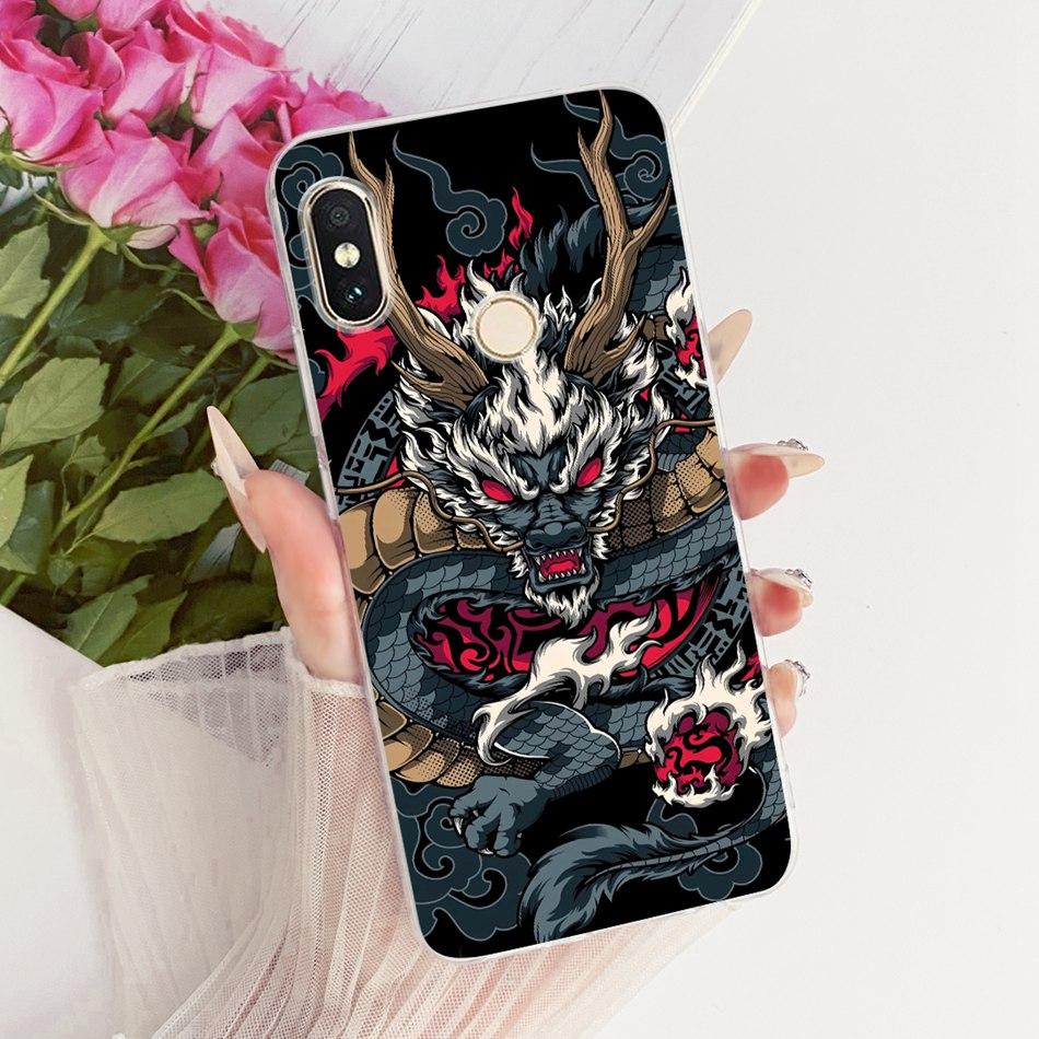 For Xiaomi Redmi Note 6 Pro Cool Dragon Tiger Pattern Phone Case For Redmi Note6 Soft Silicone TPU Cases