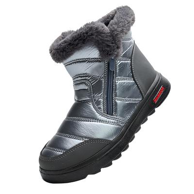 Женская обувь Новые высокие хлопковые туфли Модные зимние ботинки из флиса с защитой от холода и добавлением тепла Зимние хлопковые ботинки