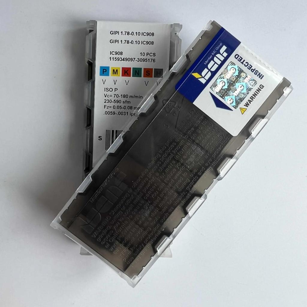 GIPI1.78-0.10 IC908 Industrial Indexable Carbide Inserts 10 Pcs
