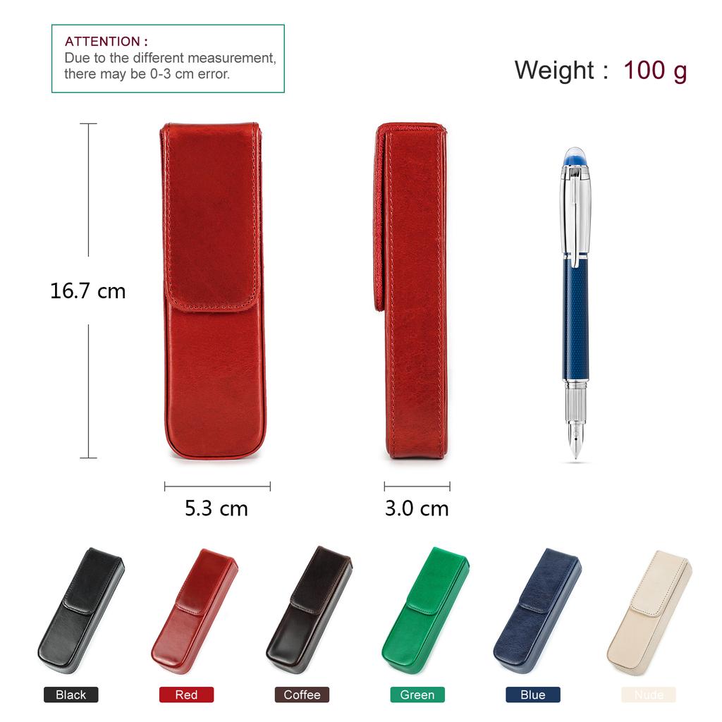 Роскошный футляр для перьевых ручек из натуральной кожи, 2 слота, для женщин и мужчин, дорожный кейс для хранения ручек, офисный, школьный, для колледжа, ручка, карандаш, канцелярские товары