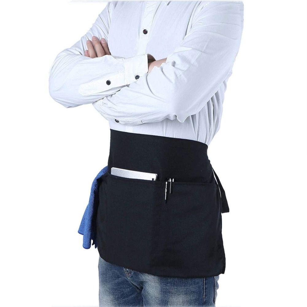 Polyester Waitress Half Apron Black Waist Apron New Apron