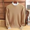 Fashion Casual Men'S Knitted Sweater Autumn And Winter Close-Fitting Warm Long-Sleeved Semi-Turtleneck Sweater Thickened Clothes Men'S Clothing