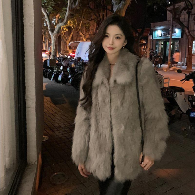 Меховая куртка Экологичное меховое женское пальто Зима