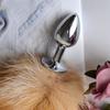 1Set Separable Butt Plug with Fox Tail PU SM Leash Woman Anal Sex Toys Cosplay Play Natural Fox Tail Anal Plug for Adult Couples