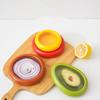 4Pcs Plastic Fruit Crisper Reusable Transparent Kitchen Refrigerator Food Storage Box Retractable Film Fruit Sealing Container