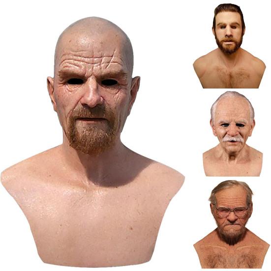 Реалистичный головной убор для костюма пожилого человека: бабушка/дедушка/мужчина/девушка. Удобный, прочный, мягкий, подходит для косплея.