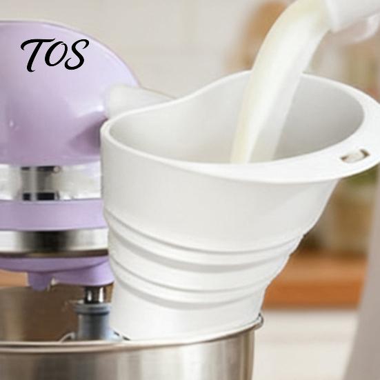 Accessories Flour Funnel And Bowl Cover for Kitchen Aid Mixer, Mess Free Silicone Collapsible Pouring Stand Mixers Shield Attachment, 3 in 1