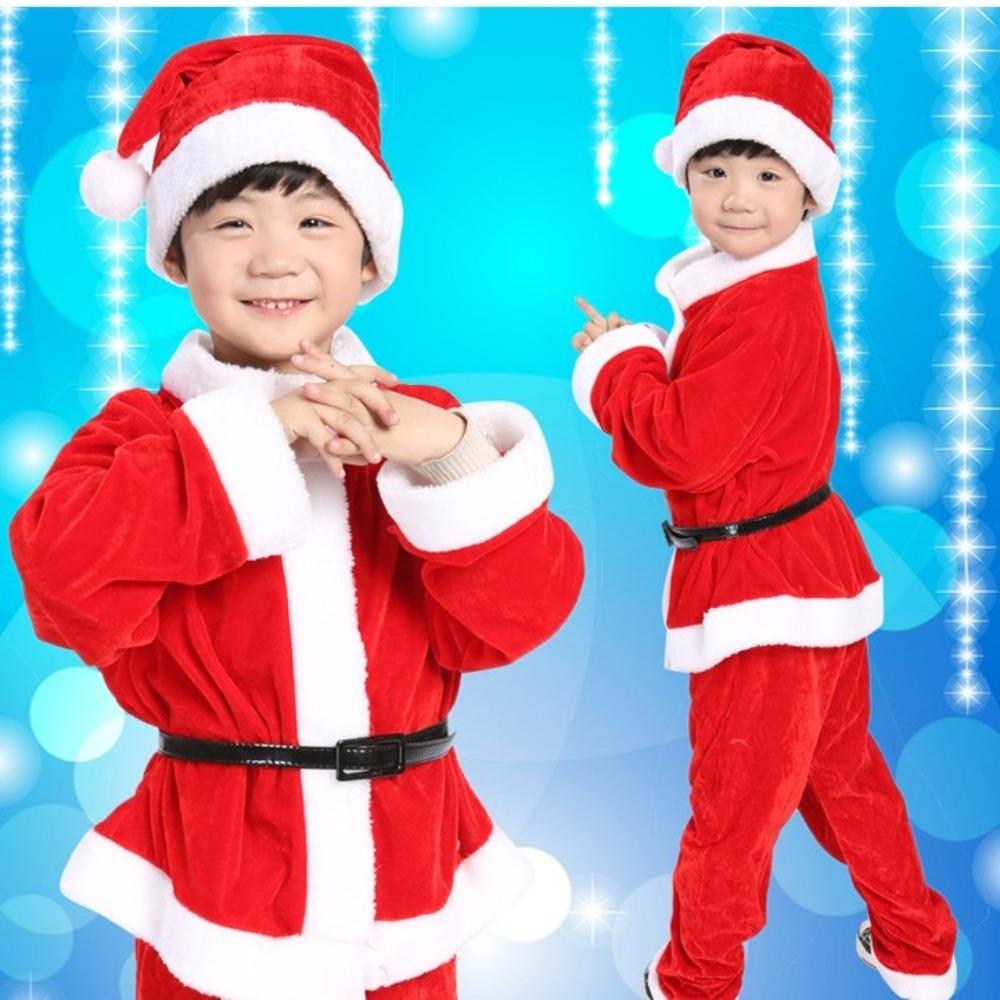 Новогодний Детский Рождественский Наряд Классический Костюм для Рождества Косплей Костюм Комплект Мальчики Девочки Малыш