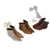 Autumn and winter new square head thin heel European and American temperament short boots pleated suede fashion boots