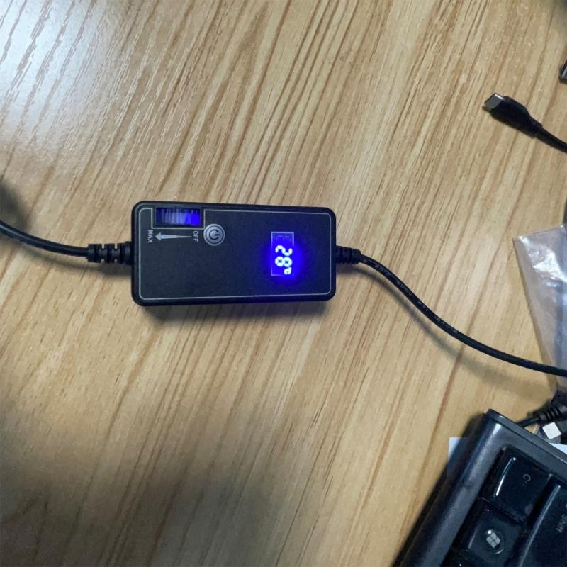 5.5x2.1mm Digital Temperature Monitor Stepless Speed Adjustable 12V Controller For PC Cooling Fan Blower Motor