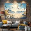 1 piece 2D flat coastal lighthouse and seagull banner - suitable for home room and event décor beach-themed decor wsj