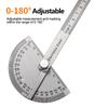 1 шт. Угловая линейка транспортира из нержавеющей стали, угломер, делительный калибр, угловая линейка 180 градусов, полукруглая плотницкая 10/14/15 см