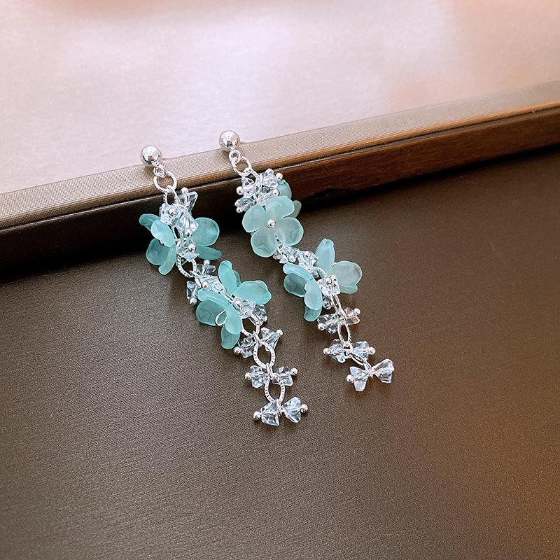 Богемные серьги-подвески с серебряной иглой, круглый кулон из смоляных бусин