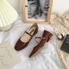2024 Лето Новые Брендовые Женские Туфли На Плоской Подошве Модные Туфли Мэри Джейн С Квадратным Носком Мягкие Повседневные Балетки Туфли Слингбэк