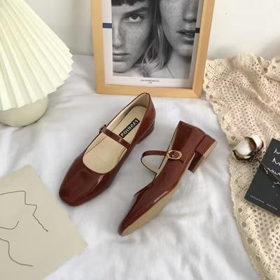 2024 Лето Новые Брендовые Женские Туфли На Плоской Подошве Модные Туфли Мэри Джейн С Квадратным Носком Мягкие Повседневные Балетки Туфли Слингбэк